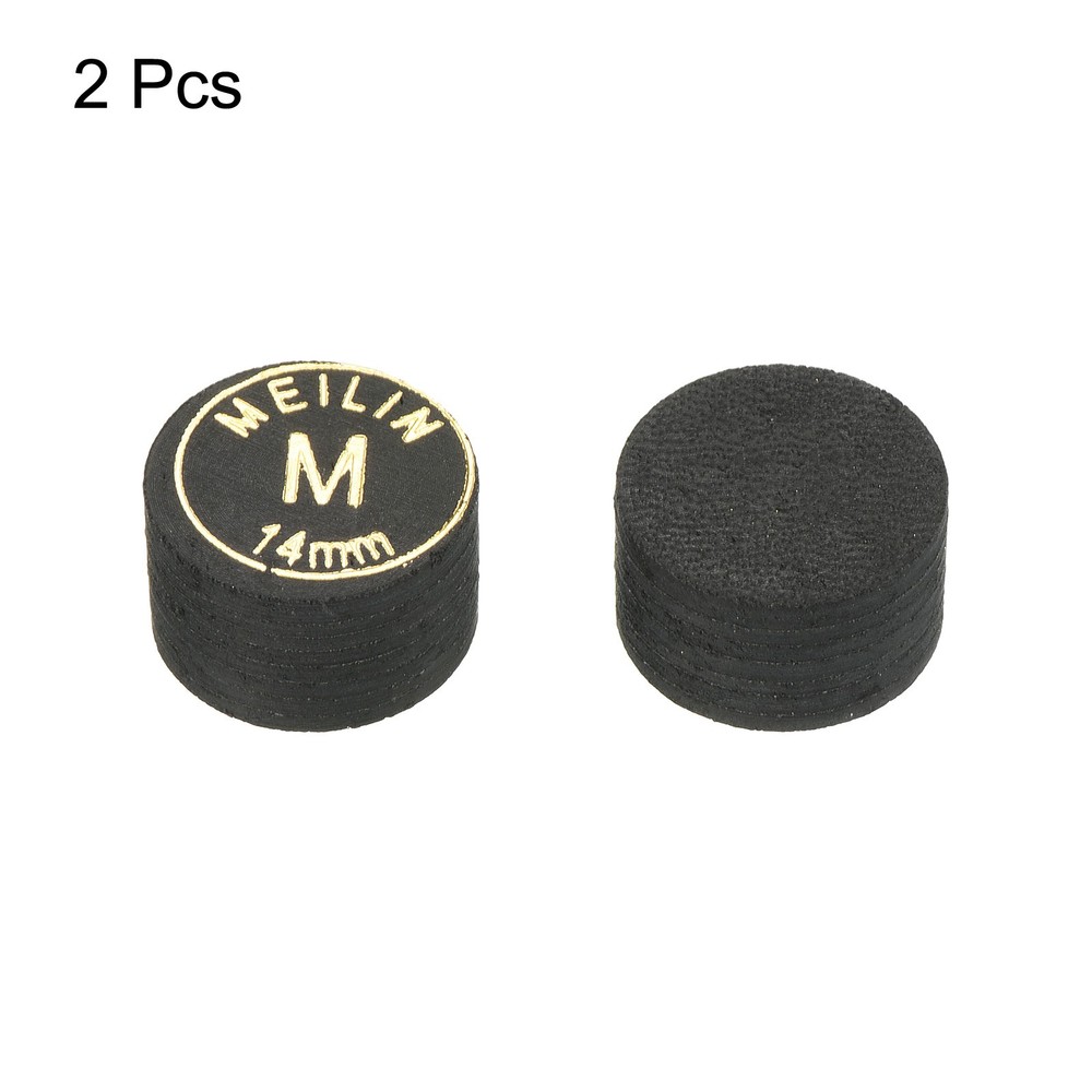 14mm Billiard Stick Tips, 2pcs Medium Multiple Layer Billiard Accessories, Black