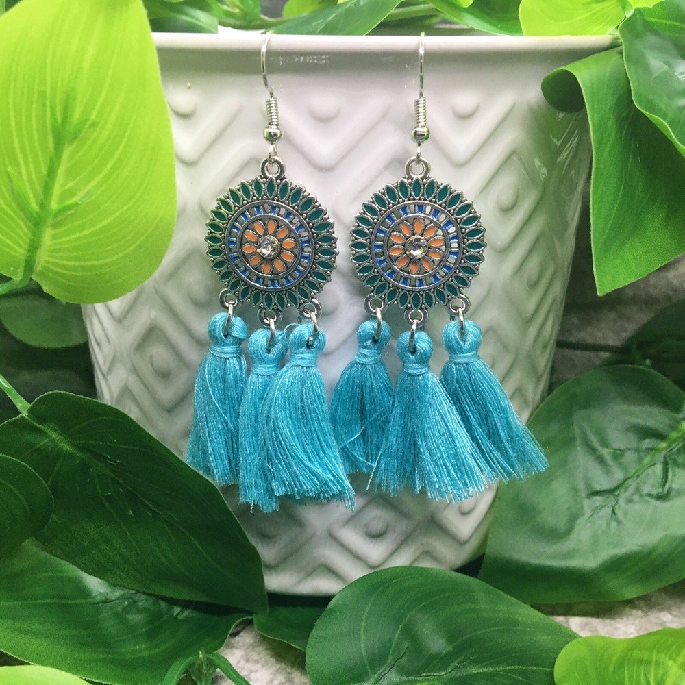 2” Silver-tone Earring Set Boho Retro Drop Dangle Hook New Free Ship 4839
