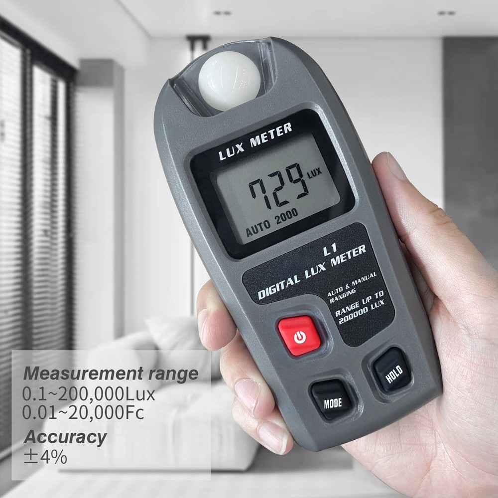 Digital Light Meter Illuminance Tester Luxmeter LCD Display Illuminometer