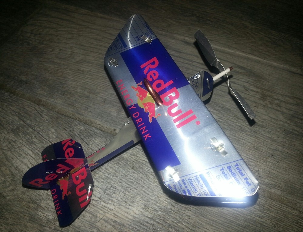 RED BULL ENERGY DRINK Airplane Plane Made from Cans