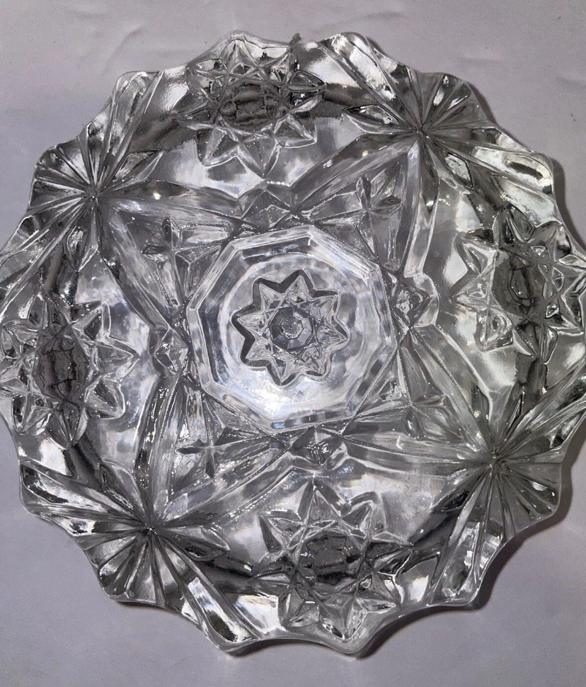 Vintage Crystal Star Pattern Ashtray