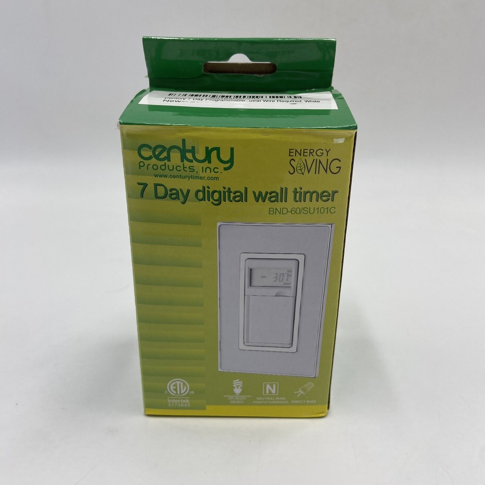 Century Digital In-Wall 7 Day Programmable Timer BND-60  SU101C