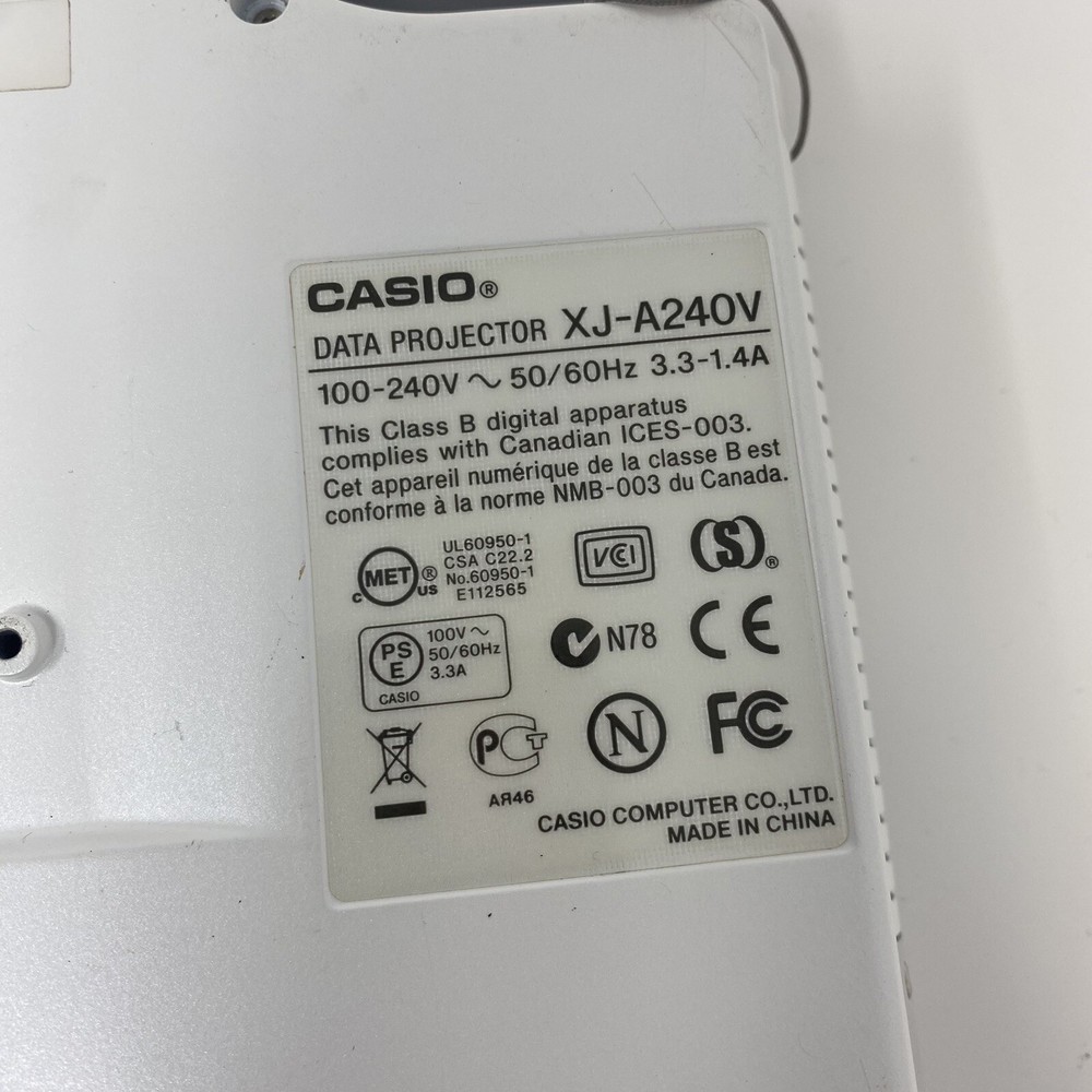 Casio Data Projector XJ-A240V HDMI Computer Connection - READ