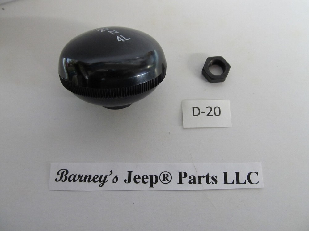 FITS JEEP EMBOSSED D20 SINGLE STICK TRANSFER CASE SHIFT KNOB NEW!