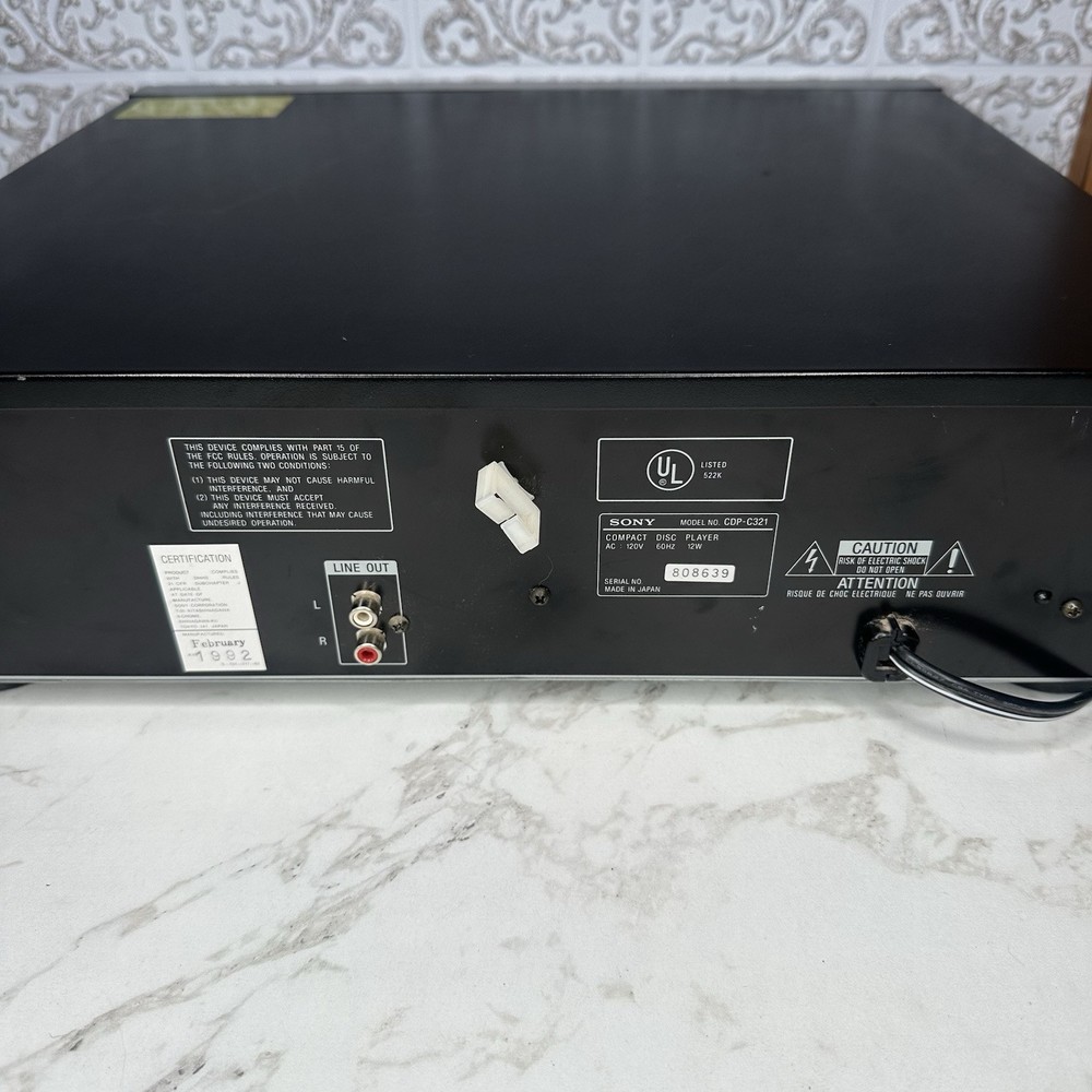No Remote Sony Compact Disc Player CDP-C321