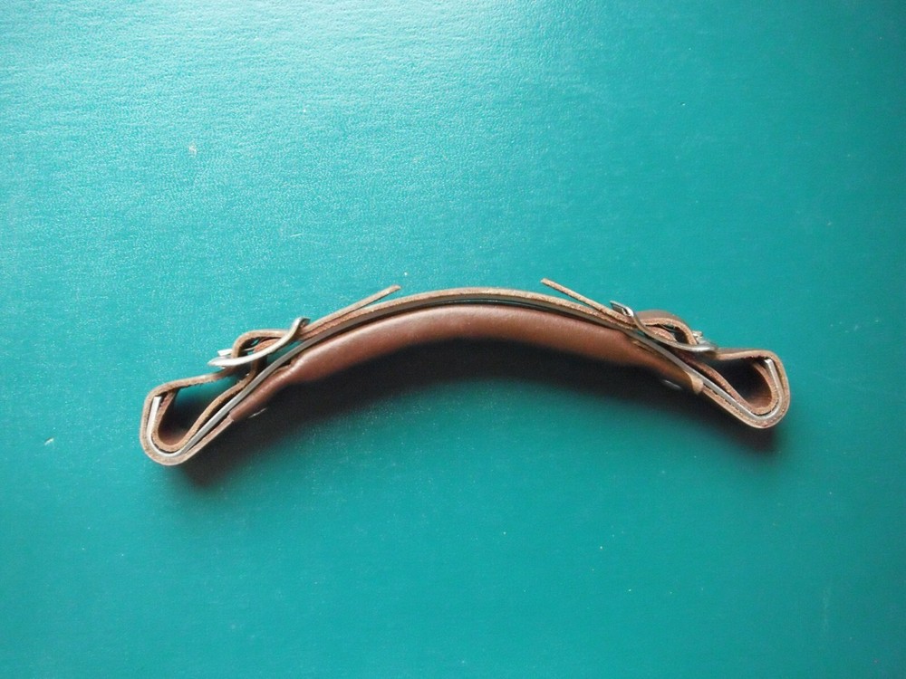 Dark Brown emergency guitar case handle, leather, steel reinforced