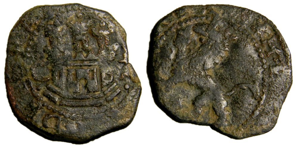 Spain Monogram Castle Lion Coin (02150)
