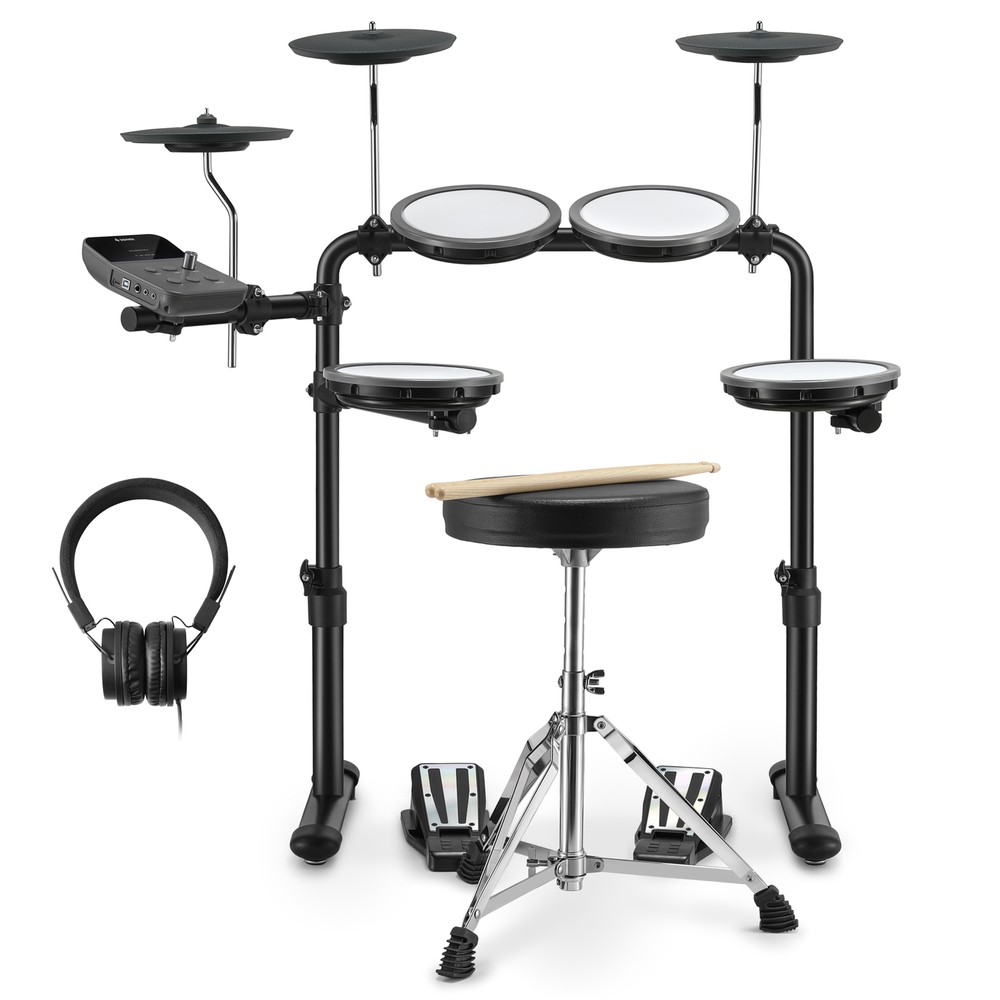 🥁 Donner DED-70 Electronic Drum Set Quiet Mesh Pads Electric Drum Kit + Throne