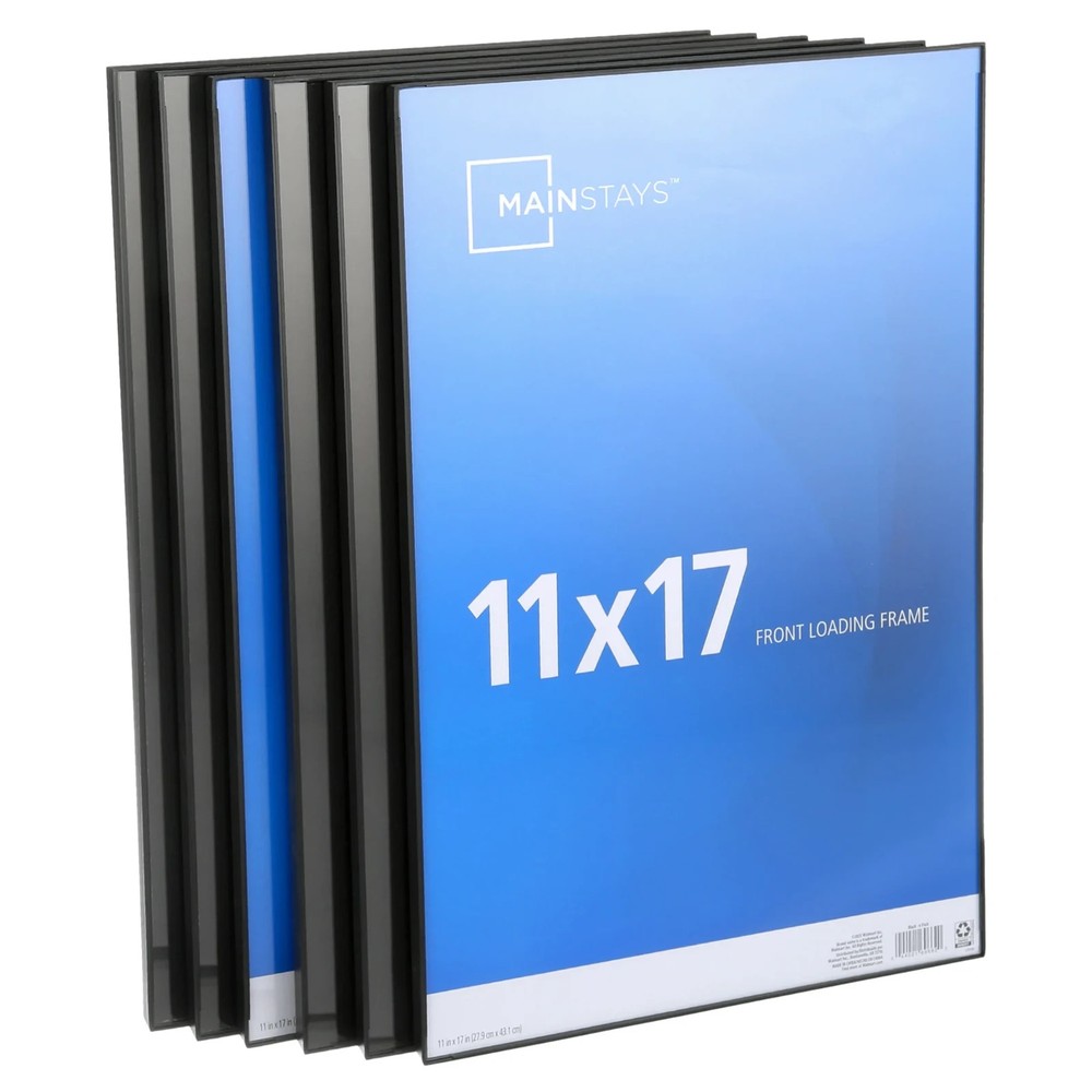 Mainstays–11x17 Picture Frame – Black Front Loading Wall or Tabletop Photo Frame