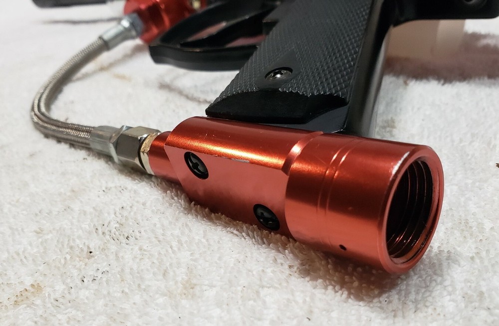 SHARP Red Java Spyder Compact Semi Auto Paintball Gun and Barrel WORKS GREAT