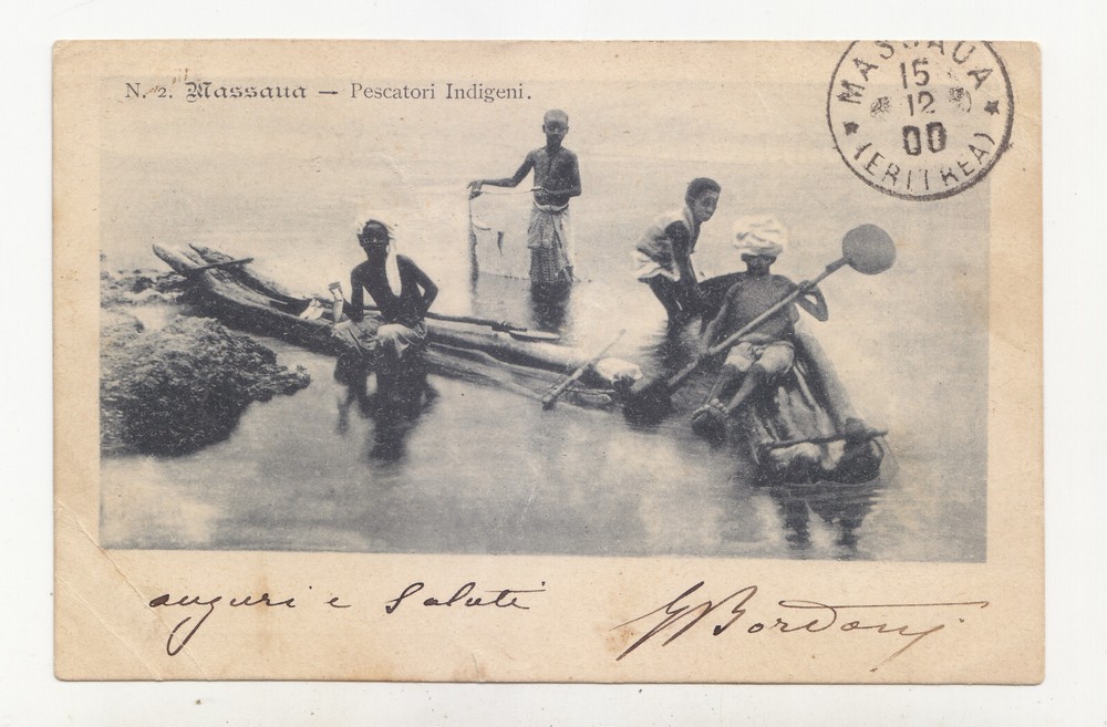 RR93-Colony Eritrea-Postcard Asmara With 2 Cents Above.