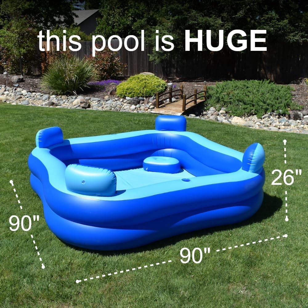 Large Inflatable Pool with Pump Included
