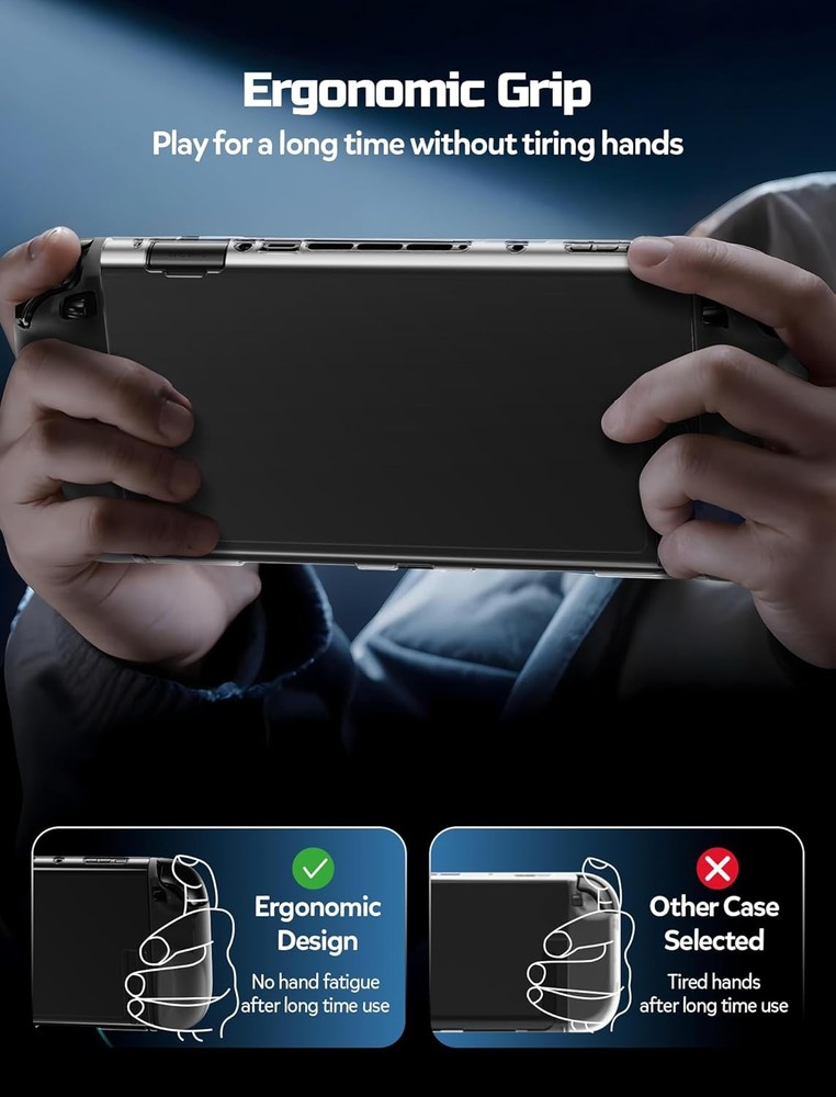 Removable TPU protective case for Switch 2 (2025), shockproof transparent shell.