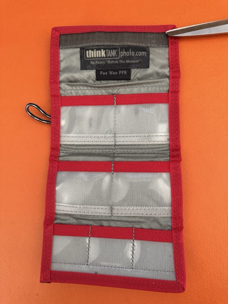 Think Tank Pee Wee PPR Memory Card Holder Case Red Grey