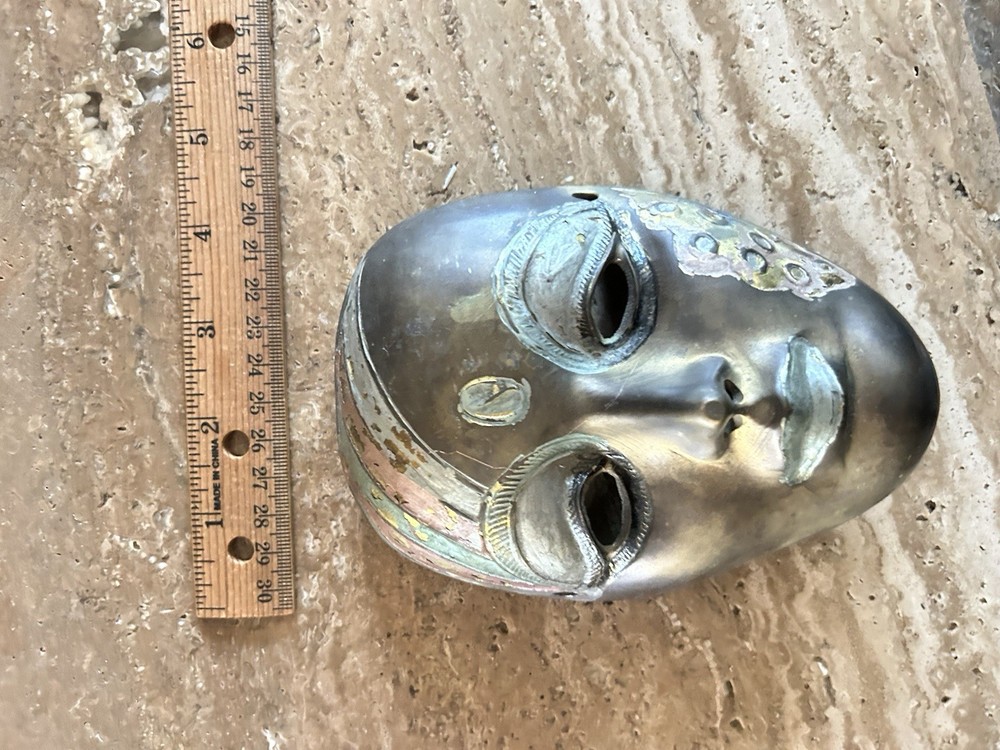 Solid Brass Vintage Woman Indian Mask