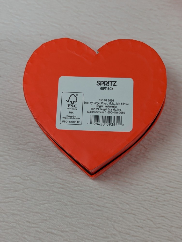 Spritz Red and Brown Medium Heart Shaped Gift Box Valentine Decor - 24 Pack