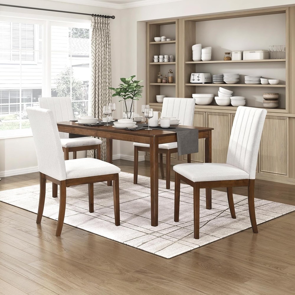 55.5" Dining Table 4 Modern Rectangular Dining Room Table Wood Dining Table