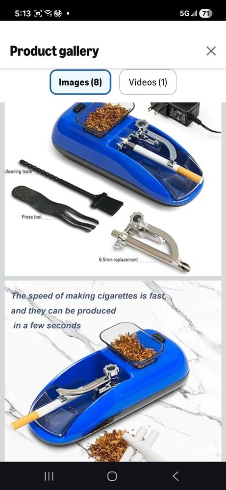 Cigarette Machine Automatic Electric Rolling Roller Tobacco Injector Maker US