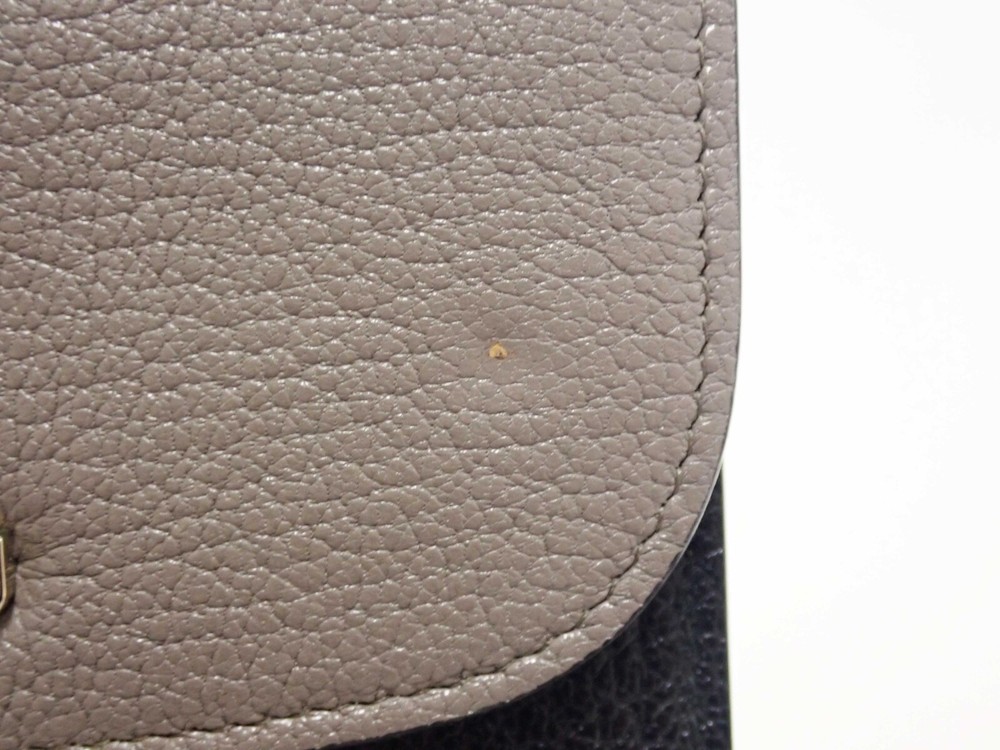 MIUMIU Card Holder Black Gray Bicolor