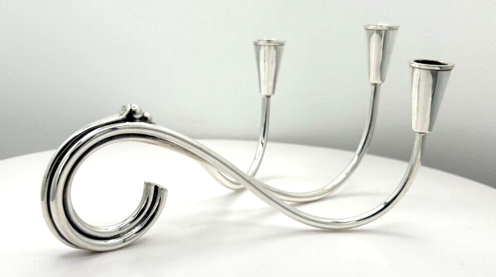 Three 925 Sterling Silver Carl Christiansen Candle Holders