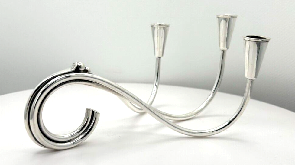 Three 925 Sterling Silver Carl Christiansen Candle Holders