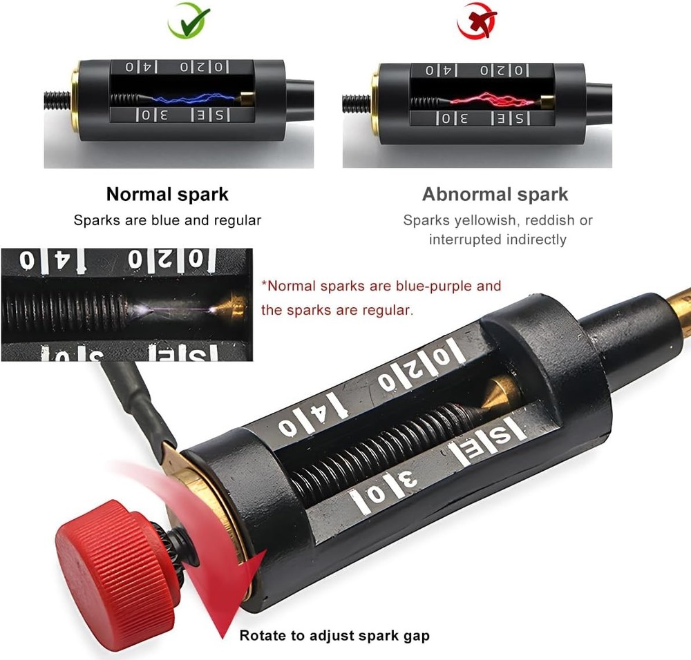 Spark Plug Tester, Adjustable Engine Ignition System Diagnostic Test Tool,...