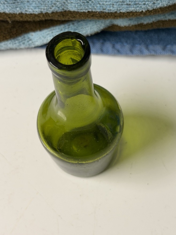 Vintage Small Green Glass Bottle