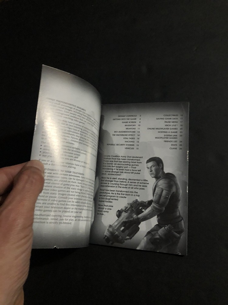 project snowblind xbox Manual Only