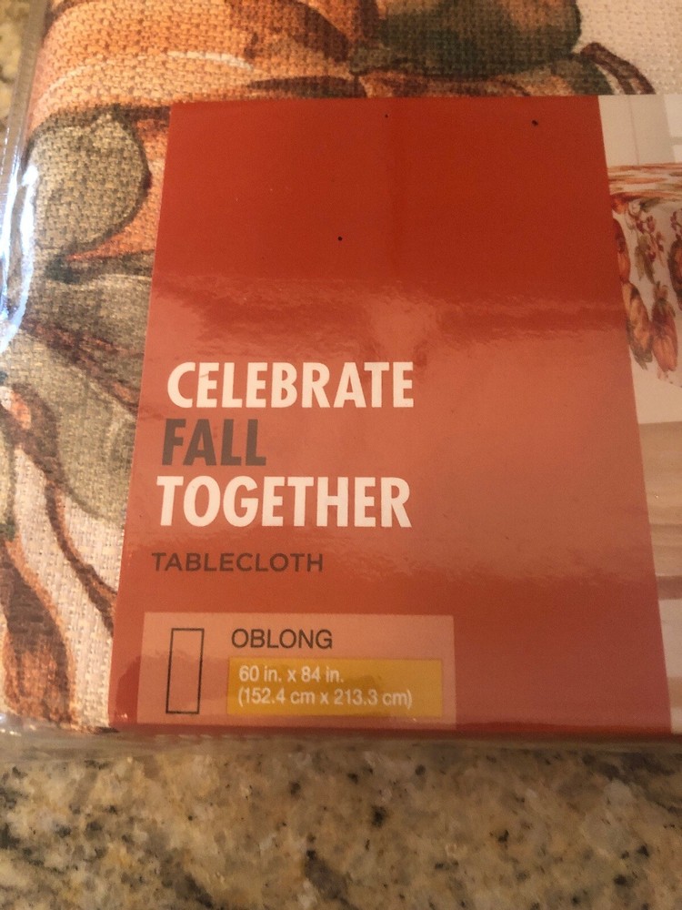 Celebrate Fall Together Pumpkin Tablecloth