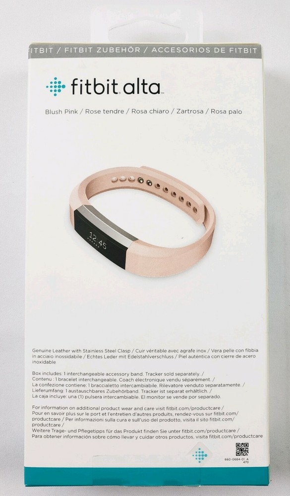 Fitbit Alta Small Blush Pink Leather Accessory Replacement Band - New & Sealed!