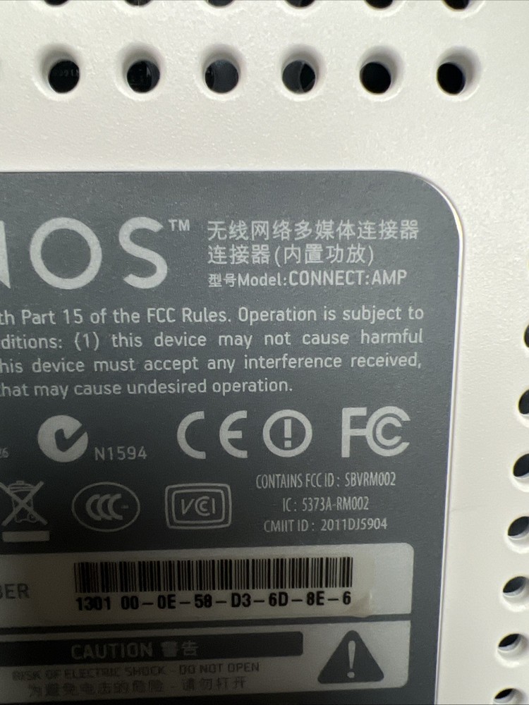 Sonos Connect Amp Gen 1 Wireless Streaming Amplifier!!