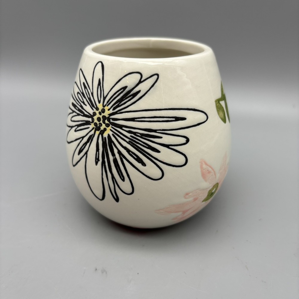 Opalhouse Floral Botanical Ceramic 4” Planter With Plug