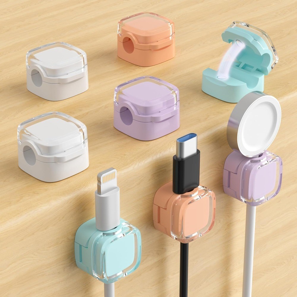 Magnetic Cable Clips Organizer Set Adjustable Adhesive Cord Holder Wire