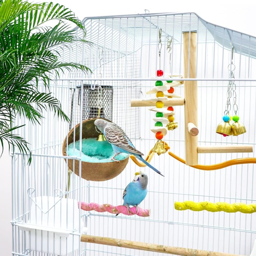 Natural Coconut Shell Bird Nest House Bed Breeding Nesting