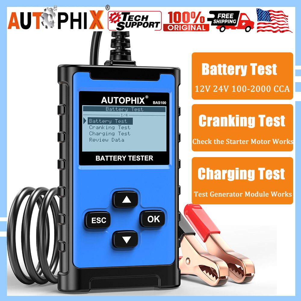 Autophix BAS100 Battery Tester Quick Charging Circut Check load Charger Analyzer