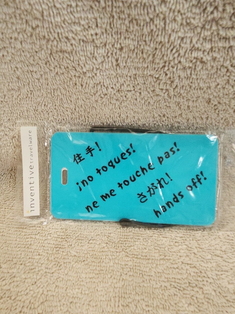 Inventive Travelware " Hands Off " Aqua Luggage Tag ( Box 40)