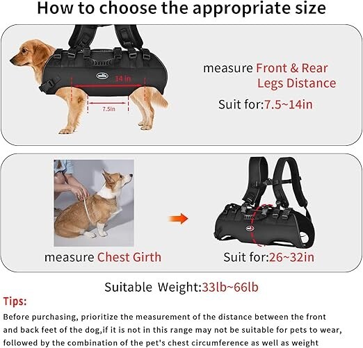 Dog Backpack Carrier for Medium Dogs Emergency Backpack, Old, Disabled, Joint...