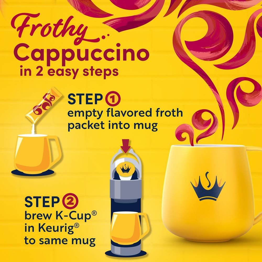 Frothy 2-Step Artificially Flavored Cappuccino Espresso Style K‐Cup Coffee Po...