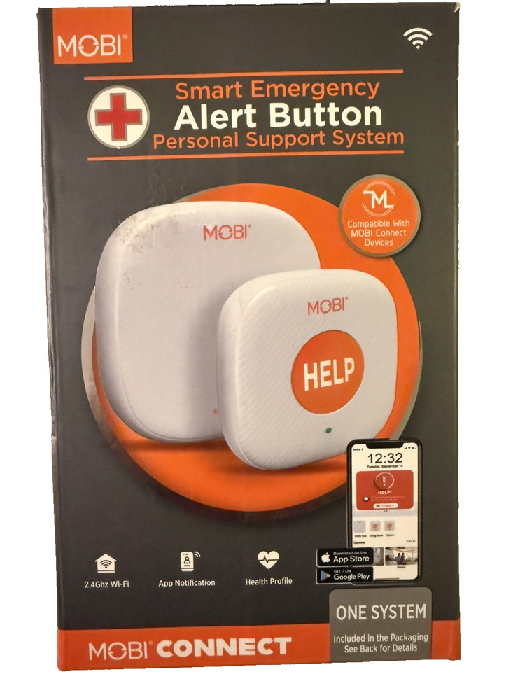 NEW MOBI Smart Emergency Alert Button Personal Support System Help Assistance Wt