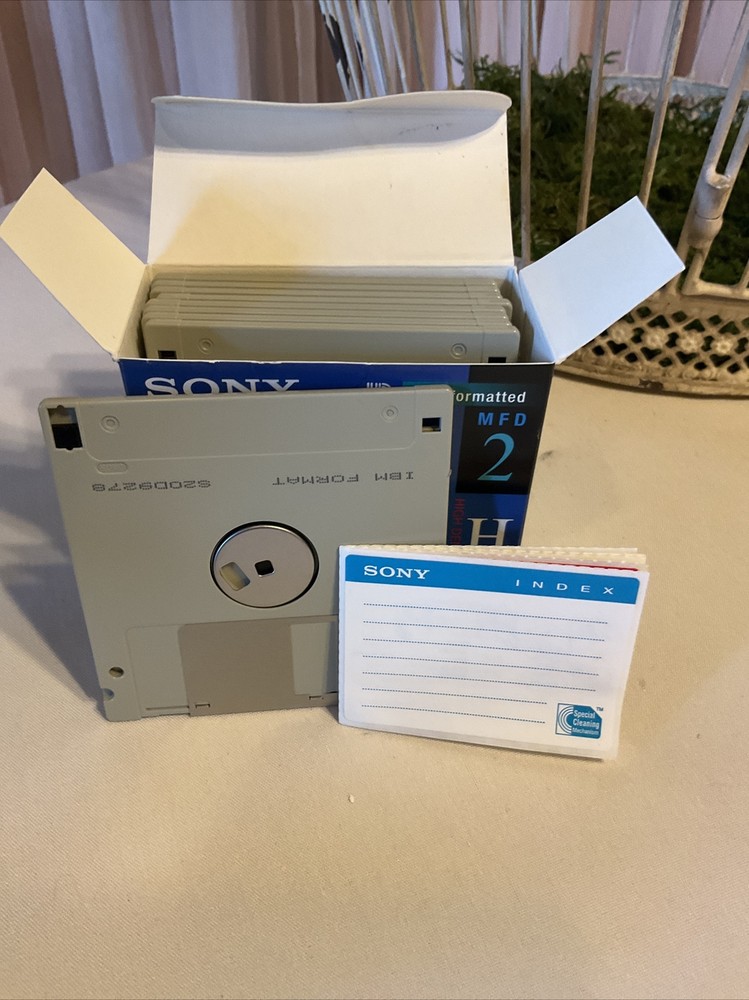 Sony HD IBM Formatted MFD 2 Micro Floppy Disk 2-Sided 9 Pack 2HD