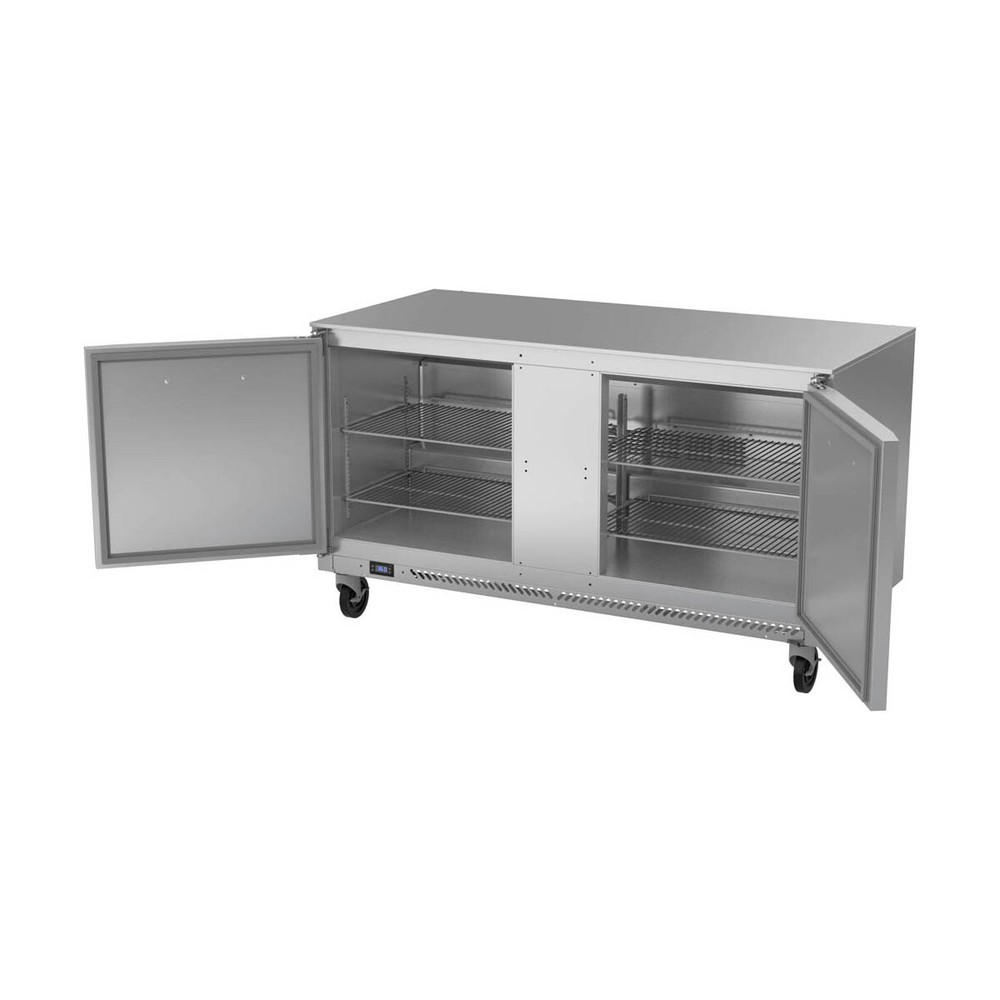 Victory VUR60HC 60" 2-Section Undercounter Refrigerator w/ 2 Solid Doors, 14....