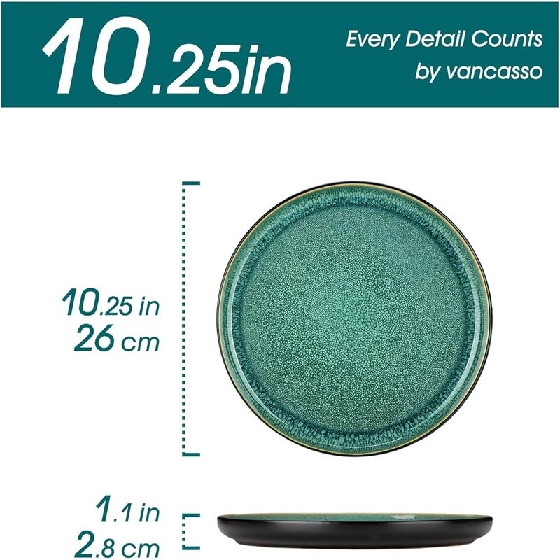 Stoneware Dinnerware Set Oven Safe Scratch Resistant Elegant Plates New
