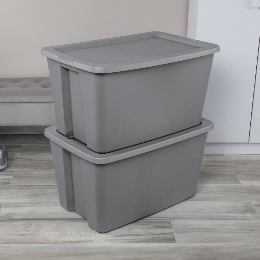 Sterilite Extra Large Storage Container – 30 Gallon Plastic Bin,Snap-On Lid,Gray
