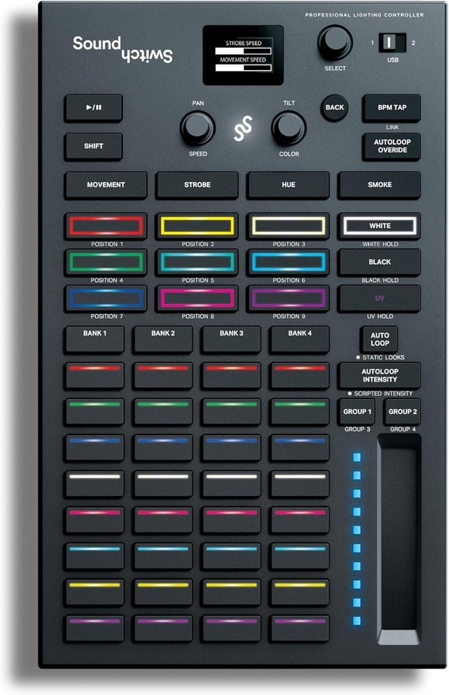 Customizable DMX DJ Lighting Controller with Live Audio Sync & Tactile Control
