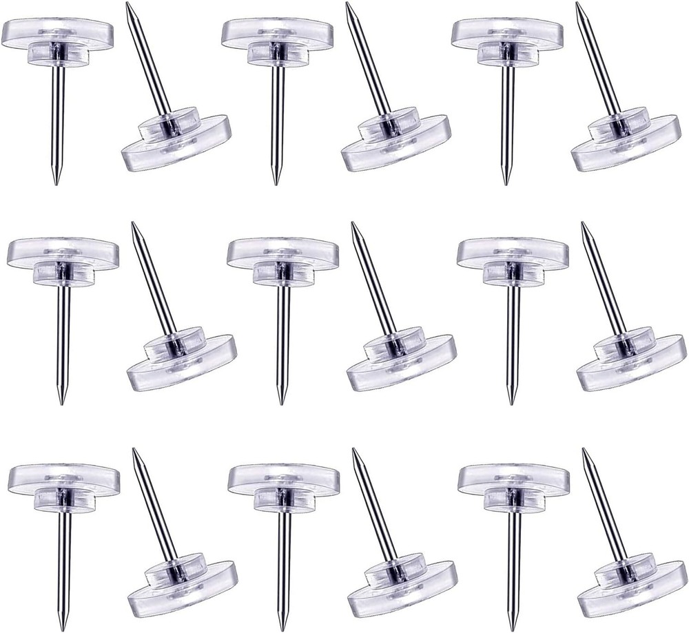 150 Count Push Pins, Willrain Clear Thumb Tacks Suitable, Tacks...