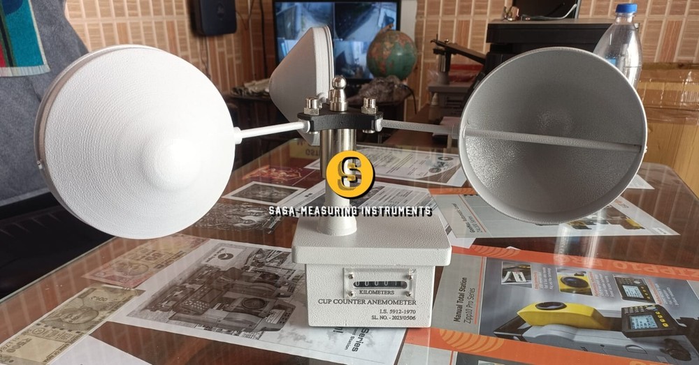 Weather Station Anemometer Cup Mechanical Counter Educational Physics Lab
