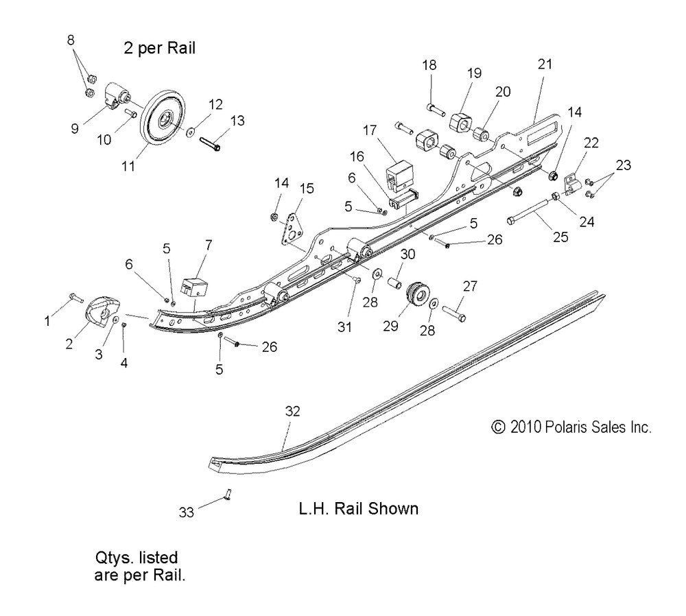 Polaris Service Basic Slider,  Part 5521632, Part 5521632