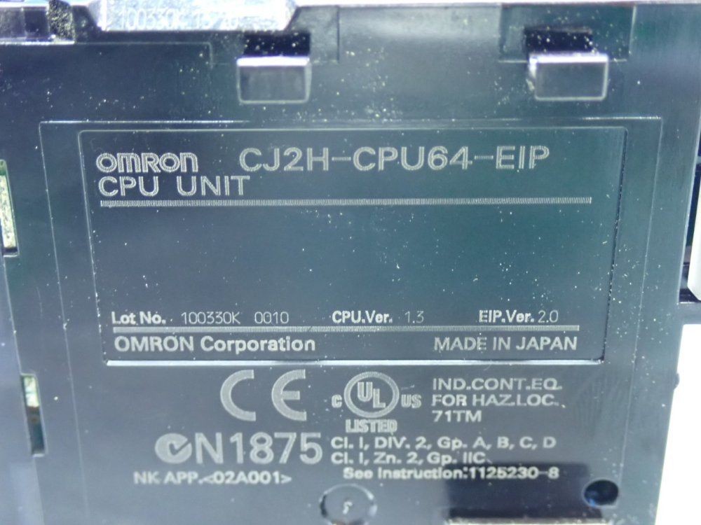 OMRON CJ2H-CPU64-EIP CJ-SERIES CPU MODULE UNIT 160K DATA MEMORY CAPACITY, 25