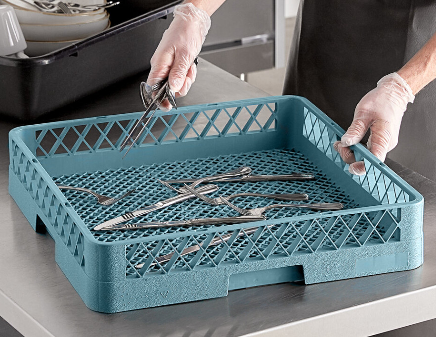 2 PACK Full Size Restaurant Dishwasher All Purpose Flatware Rack With Open Sides