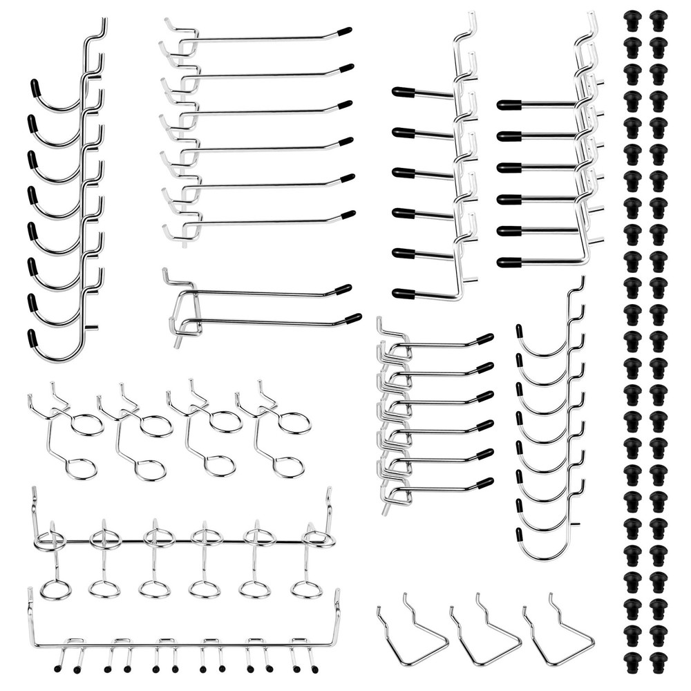 Pegboard Hook 100 Pcs, Heavy Duty Peg Board Hooks fit 1/8"＆1/4" Pegboards